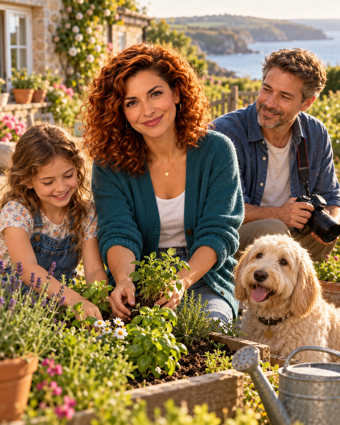 Bella in a fictional family scene at home